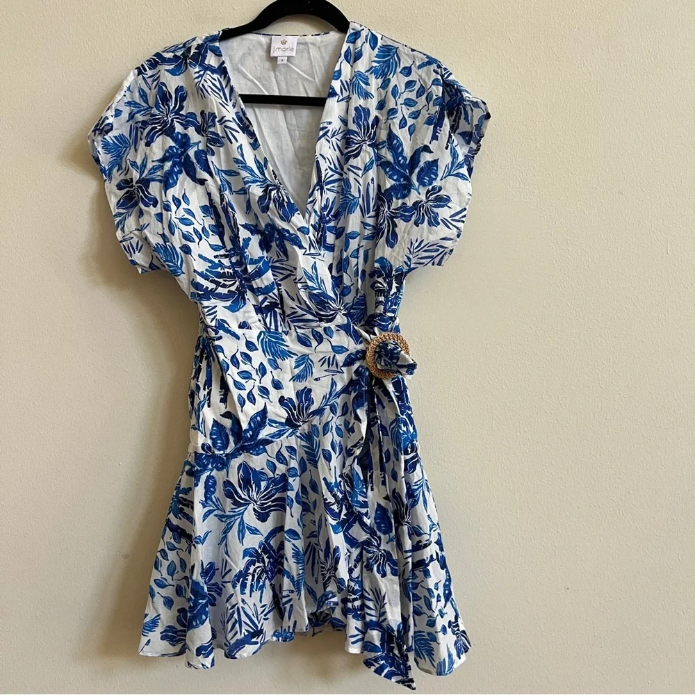 J. Marie Blue Floral Dress Beach Spring XSmall - Picture 2 of 3